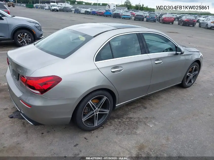 2019 Mercedes-Benz A 220 4Matic VIN: WDD3G4FB1KW025861 Lot: 42752562