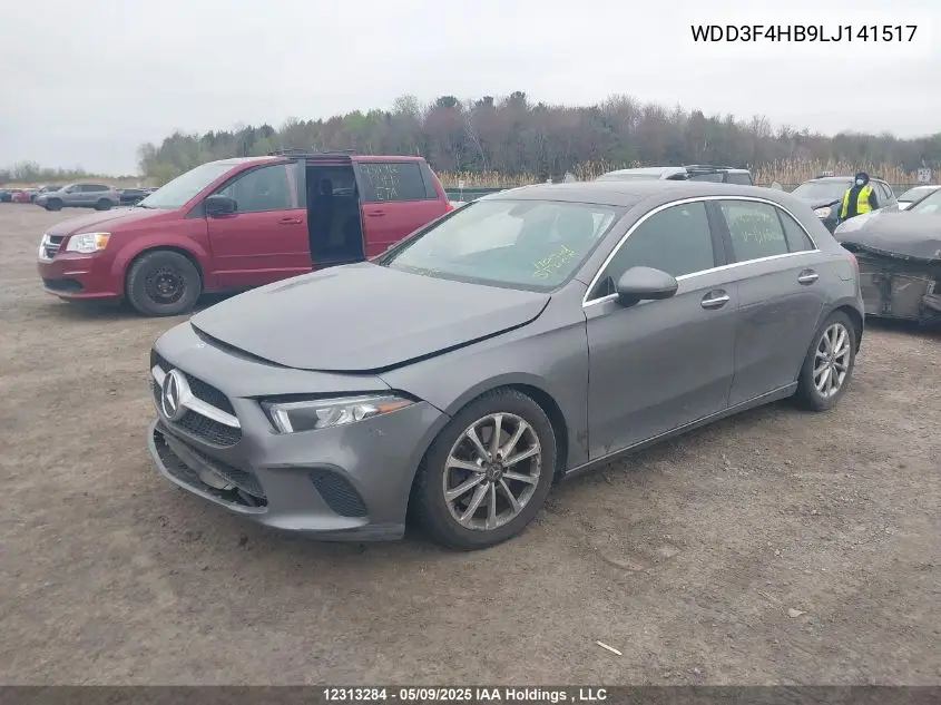 2020 Mercedes-Benz A 250 4Matic VIN: WDD3F4HB9LJ141517 Lot: 12313284