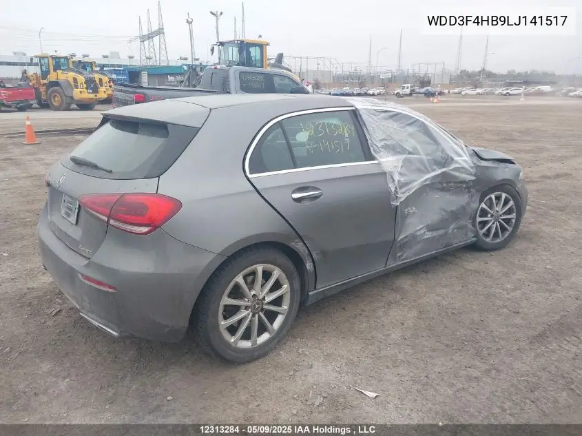 2020 Mercedes-Benz A 250 4Matic VIN: WDD3F4HB9LJ141517 Lot: 12313284