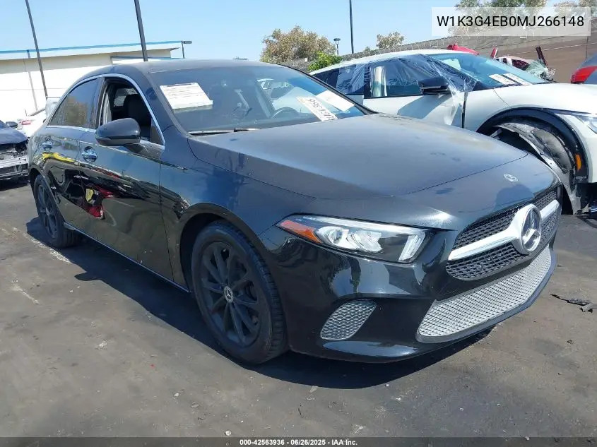 2021 Mercedes-Benz A 220 VIN: W1K3G4EB0MJ266148 Lot: 42563936