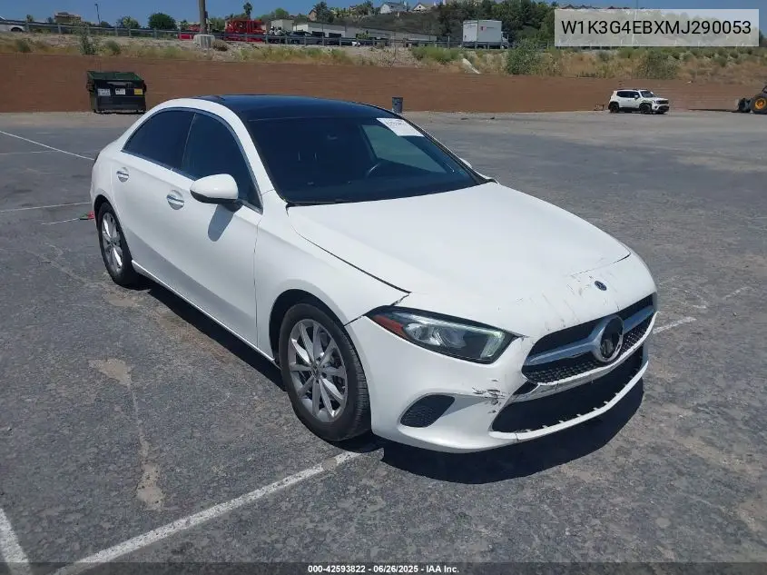 2021 Mercedes-Benz A 220 VIN: W1K3G4EBXMJ290053 Lot: 42593822