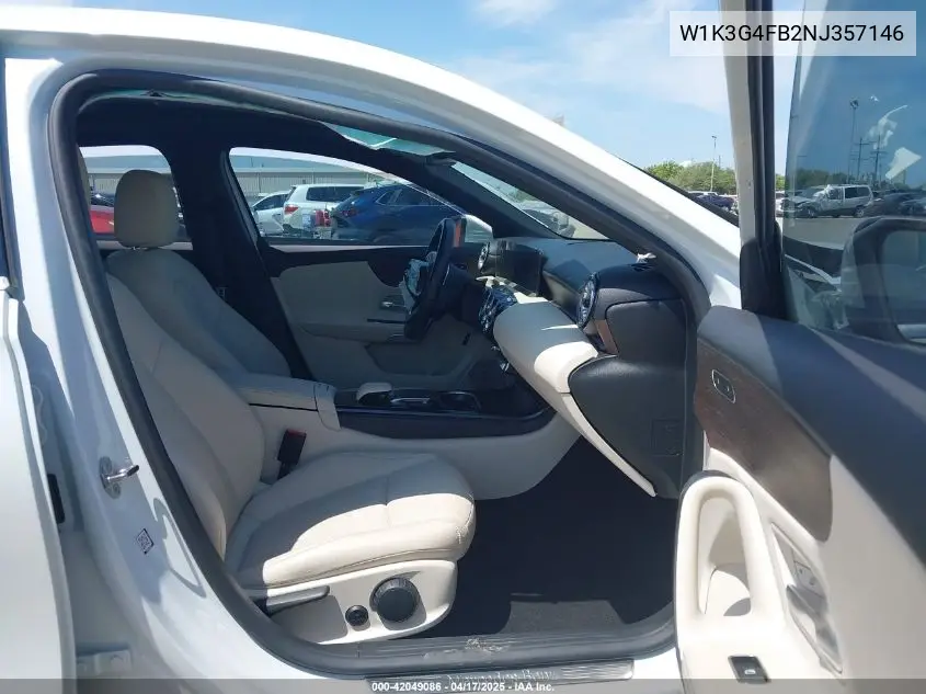 2022 Mercedes-Benz A 220 4Matic VIN: W1K3G4FB2NJ357146 Lot: 42049086