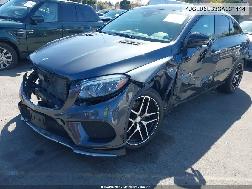 2016 Mercedes-Benz Gle 450 Amg Coupe 4Matic VIN: 4JGED6EB3GA031444 Lot: 41945903
