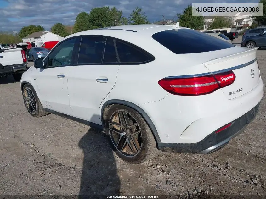 2016 Mercedes-Benz Gle 450 Amg Coupe 4Matic VIN: 4JGED6EB0GA008008 Lot: 42038463