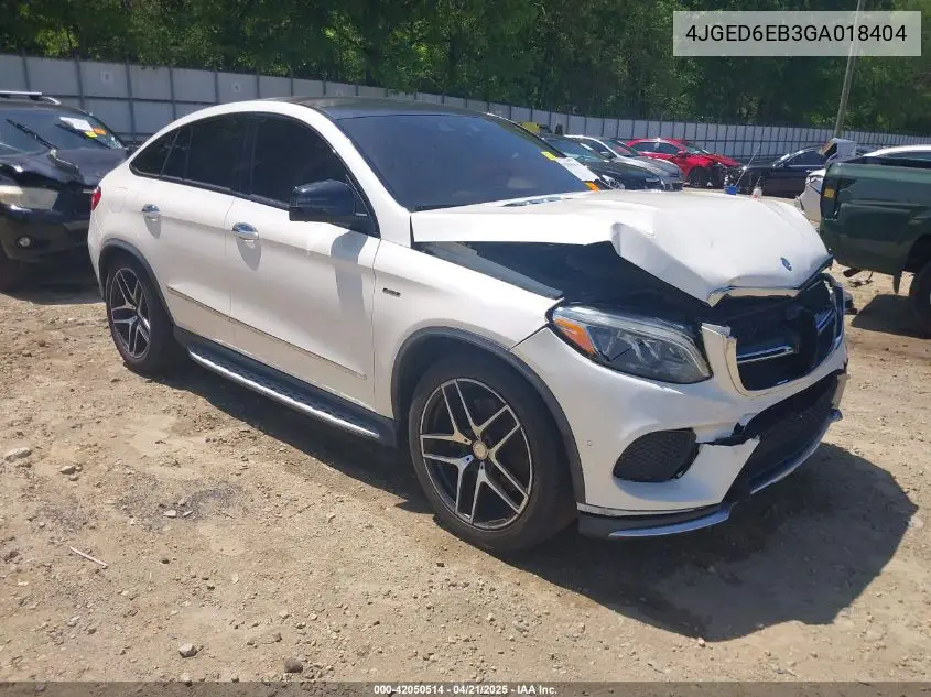 2016 Mercedes-Benz Gle 450 Amg Coupe 4Matic VIN: 4JGED6EB3GA018404 Lot: 42050514