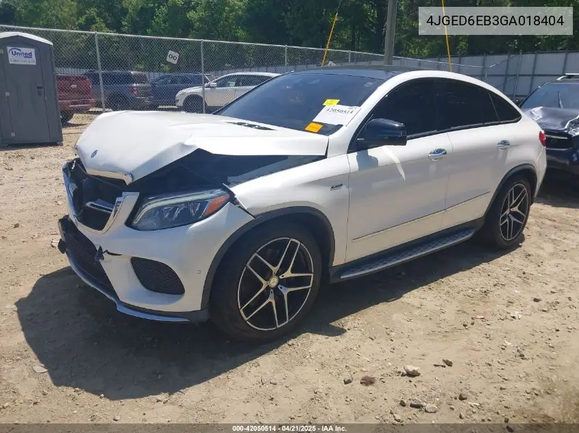 2016 Mercedes-Benz Gle 450 Amg Coupe 4Matic VIN: 4JGED6EB3GA018404 Lot: 42050514