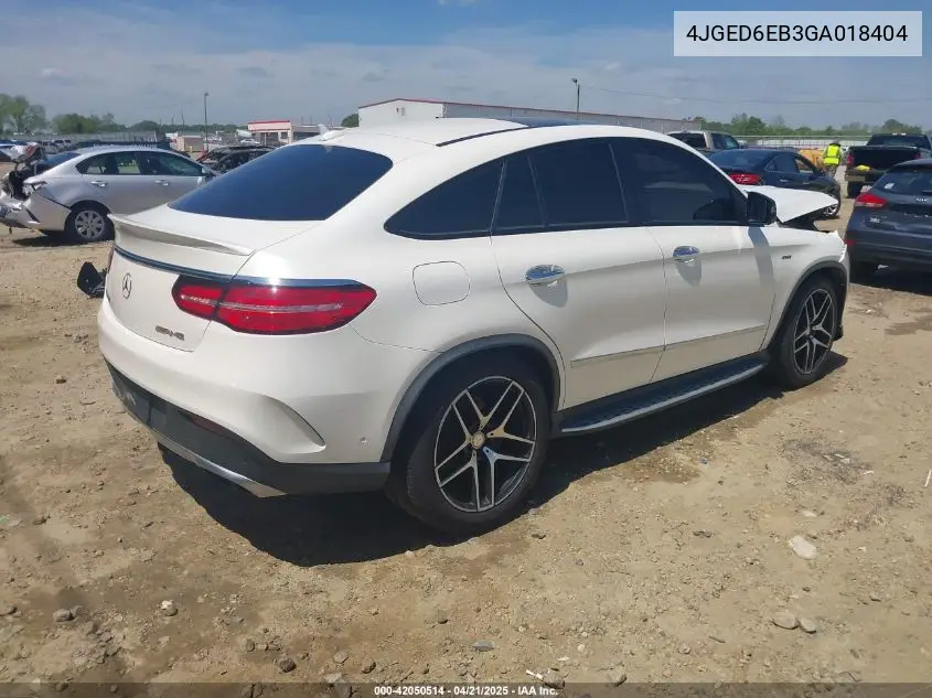2016 Mercedes-Benz Gle 450 Amg Coupe 4Matic VIN: 4JGED6EB3GA018404 Lot: 42050514
