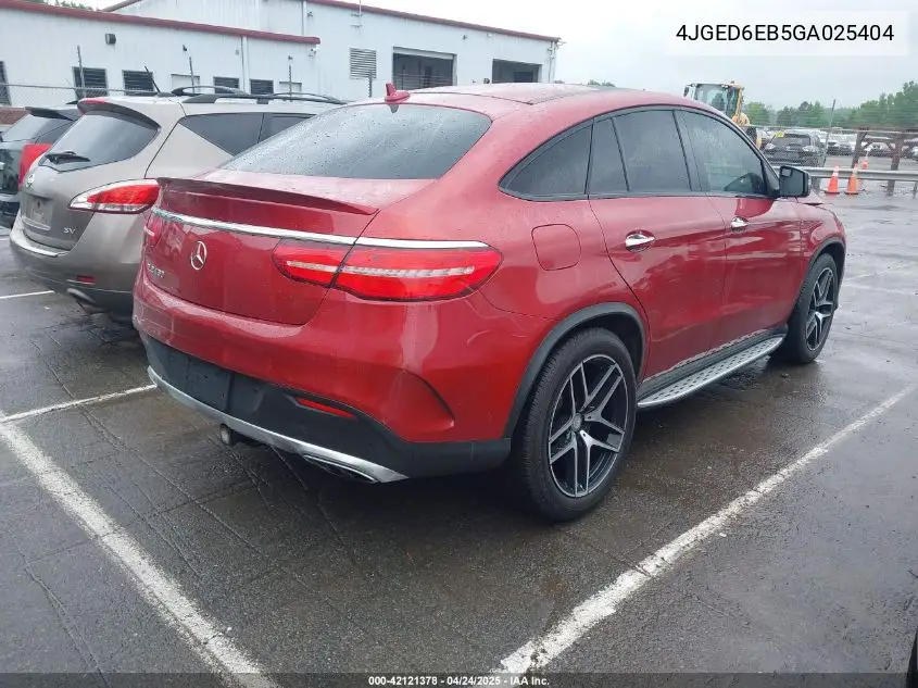 2016 Mercedes-Benz Gle 450 Amg Coupe 4Matic VIN: 4JGED6EB5GA025404 Lot: 42121378