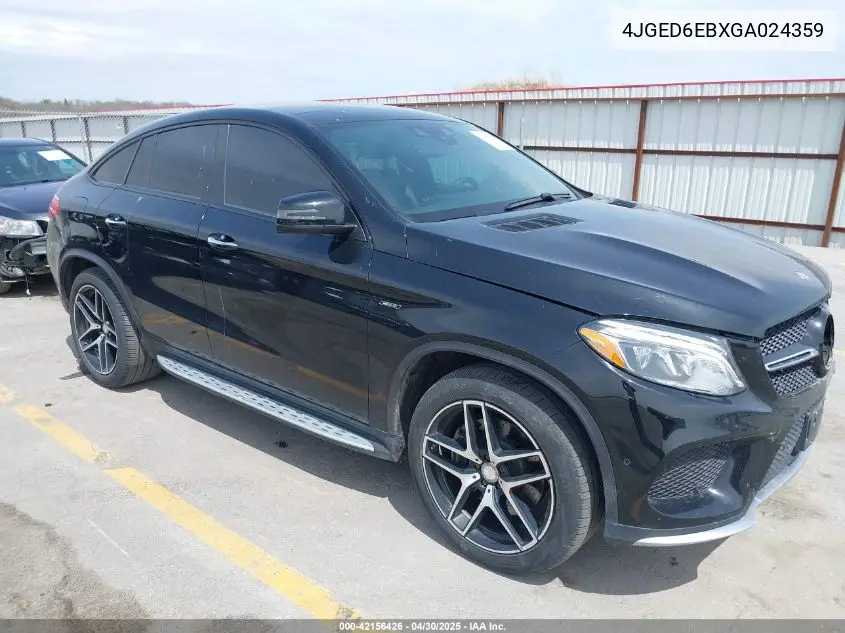 2016 Mercedes-Benz Gle 450 Amg Coupe 4Matic VIN: 4JGED6EBXGA024359 Lot: 42156426