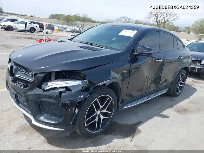 2016 Mercedes-Benz Gle 450 Amg Coupe 4Matic VIN: 4JGED6EBXGA024359 Lot: 42156426