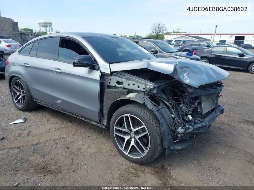 2016 Mercedes-Benz Gle 450 Amg Coupe 4Matic VIN: 4JGED6EB8GA038602 Lot: 42166862