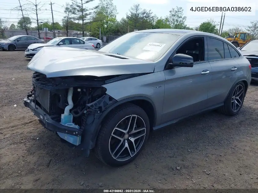 2016 Mercedes-Benz Gle 450 Amg Coupe 4Matic VIN: 4JGED6EB8GA038602 Lot: 42166862