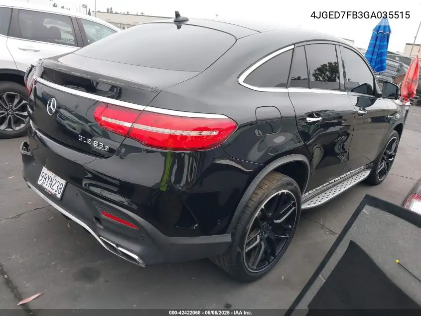 2016 Mercedes-Benz Amg Gle 63 Coupe S 4Matic VIN: 4JGED7FB3GA035515 Lot: 42422068