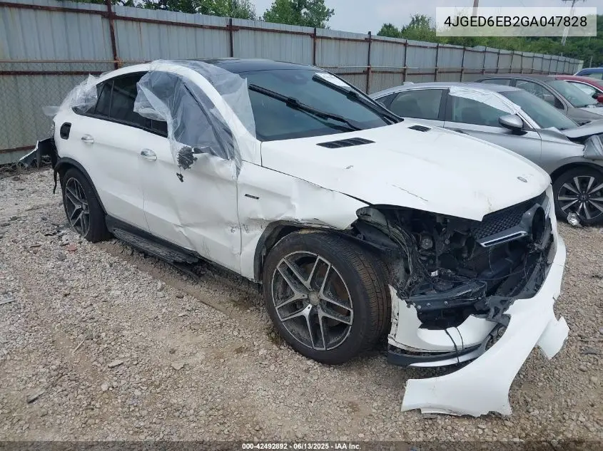 2016 Mercedes-Benz Gle 450 Amg Coupe 4Matic VIN: 4JGED6EB2GA047828 Lot: 42492892
