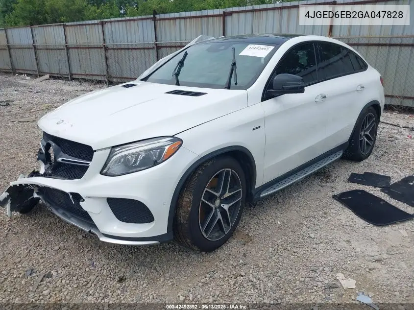 2016 Mercedes-Benz Gle 450 Amg Coupe 4Matic VIN: 4JGED6EB2GA047828 Lot: 42492892