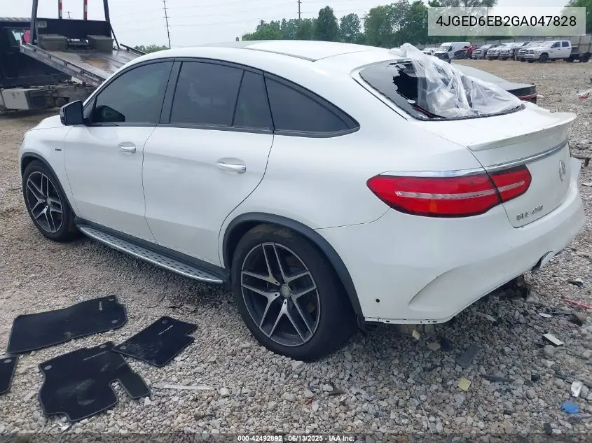 2016 Mercedes-Benz Gle 450 Amg Coupe 4Matic VIN: 4JGED6EB2GA047828 Lot: 42492892