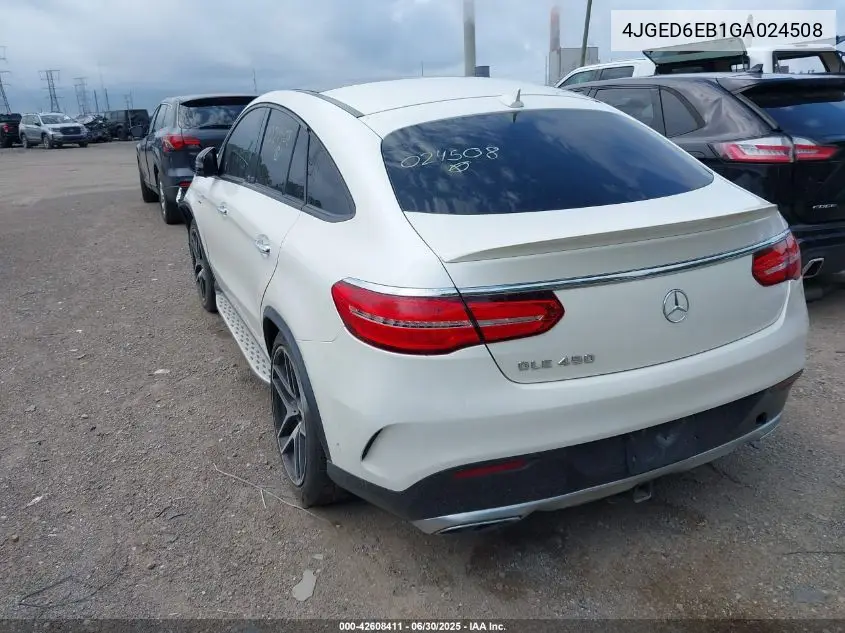 2016 Mercedes-Benz Gle 450 Amg Coupe 4Matic VIN: 4JGED6EB1GA024508 Lot: 42608411