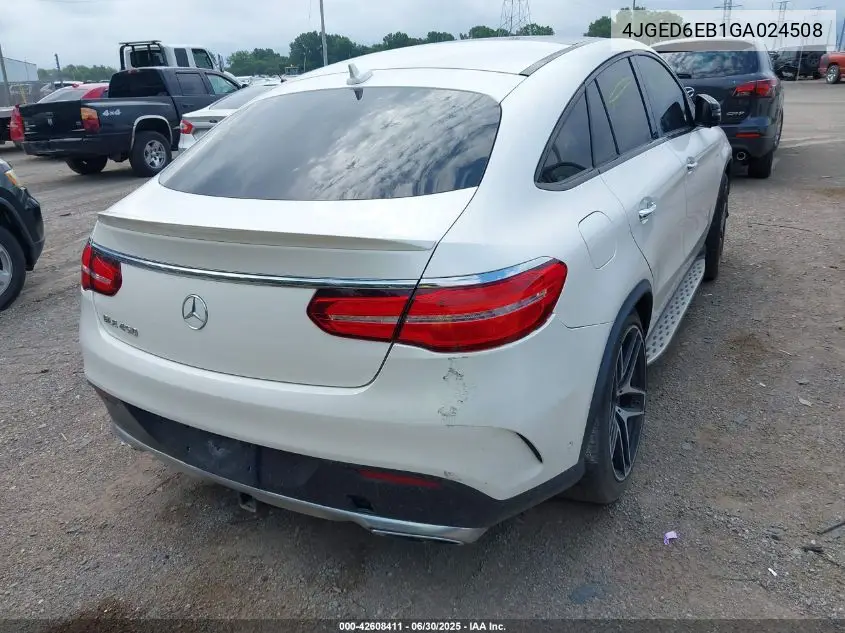 2016 Mercedes-Benz Gle 450 Amg Coupe 4Matic VIN: 4JGED6EB1GA024508 Lot: 42608411