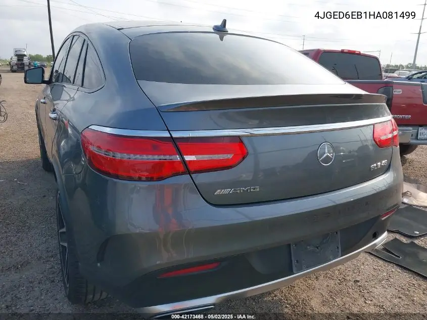 2017 Mercedes-Benz Amg Gle 43 Coupe 4Matic VIN: 4JGED6EB1HA081499 Lot: 42173468