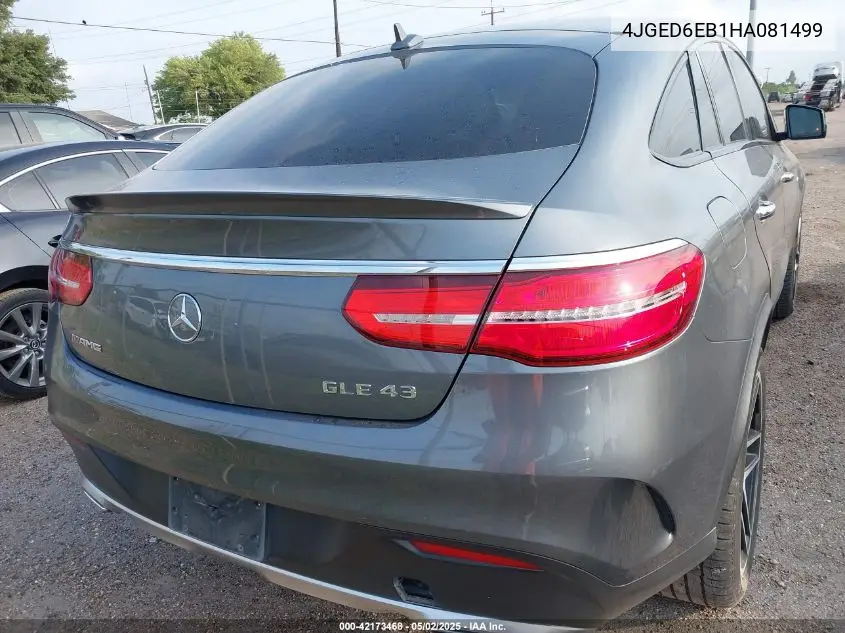 2017 Mercedes-Benz Amg Gle 43 Coupe 4Matic VIN: 4JGED6EB1HA081499 Lot: 42173468