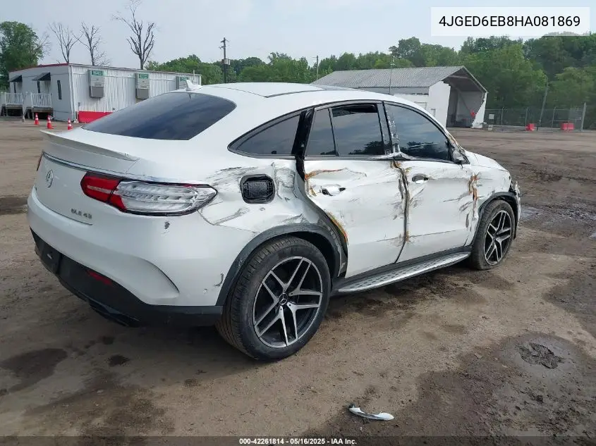 2017 Mercedes-Benz Amg Gle 43 Coupe 4Matic VIN: 4JGED6EB8HA081869 Lot: 42261814