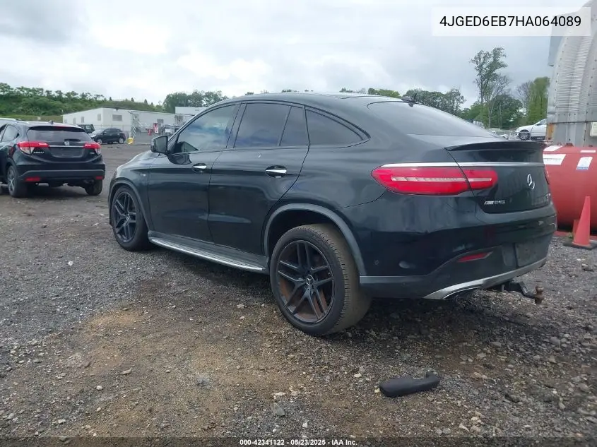2017 Mercedes-Benz Amg Gle 43 Coupe 4Matic VIN: 4JGED6EB7HA064089 Lot: 42341122