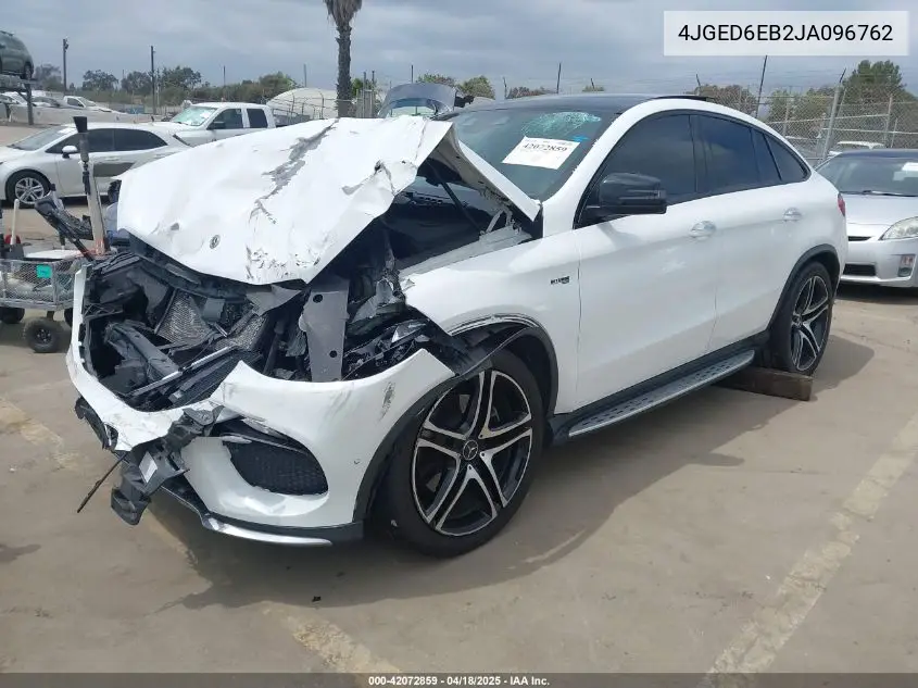 2018 Mercedes-Benz Amg Gle 43 Coupe 4Matic VIN: 4JGED6EB2JA096762 Lot: 42072859