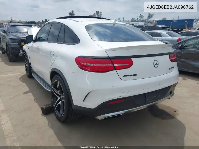 2018 Mercedes-Benz Amg Gle 43 Coupe 4Matic VIN: 4JGED6EB2JA096762 Lot: 42072859