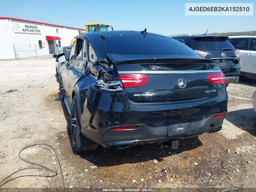 2019 Mercedes-Benz Amg Gle 43 Coupe 4Matic VIN: 4JGED6EB2KA152510 Lot: 41991265