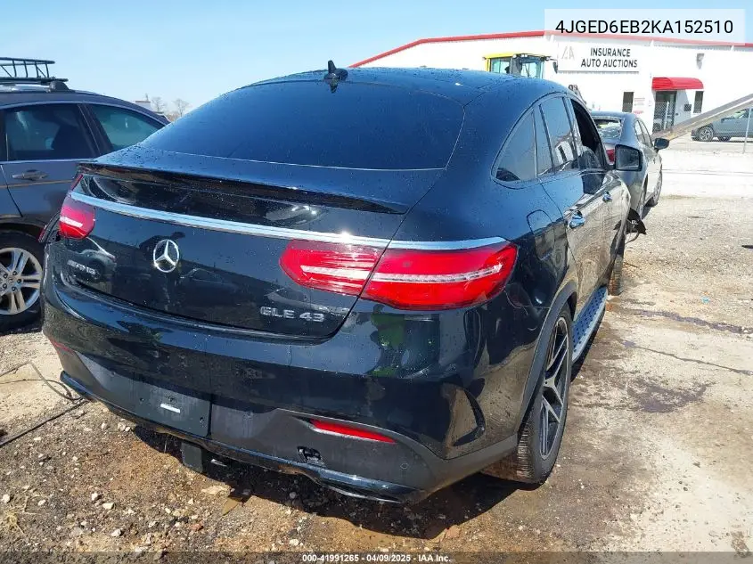 2019 Mercedes-Benz Amg Gle 43 Coupe 4Matic VIN: 4JGED6EB2KA152510 Lot: 41991265