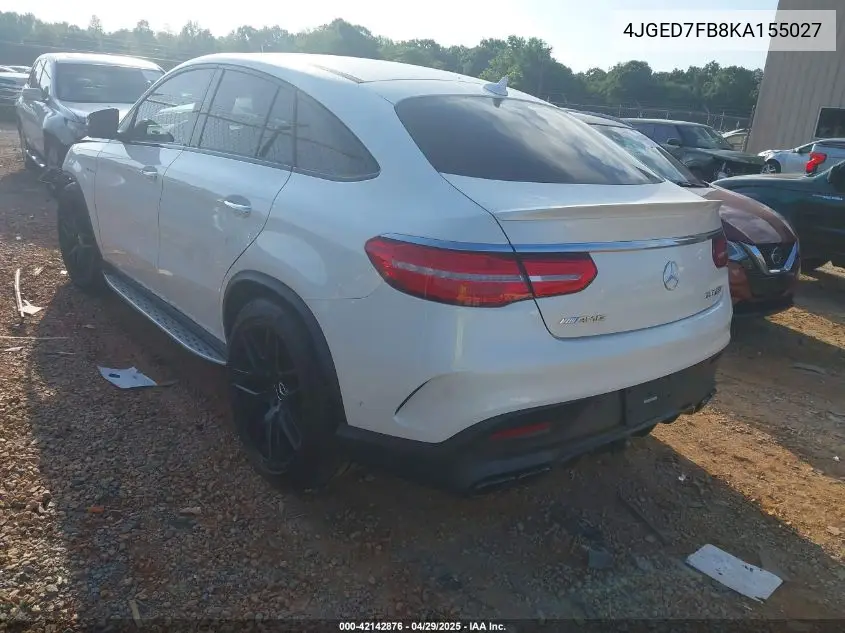 2019 Mercedes-Benz Amg Gle 63 Coupe S 4Matic VIN: 4JGED7FB8KA155027 Lot: 42142876