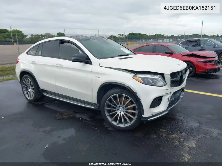 2019 Mercedes-Benz Amg Gle 43 Coupe 4Matic VIN: 4JGED6EB0KA152151 Lot: 42252794