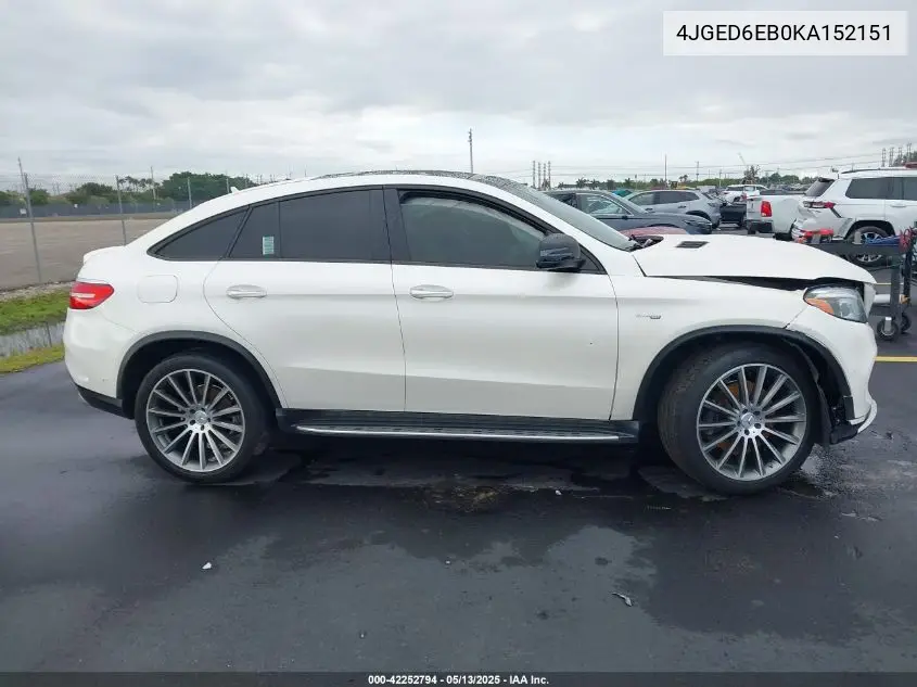 2019 Mercedes-Benz Amg Gle 43 Coupe 4Matic VIN: 4JGED6EB0KA152151 Lot: 42252794