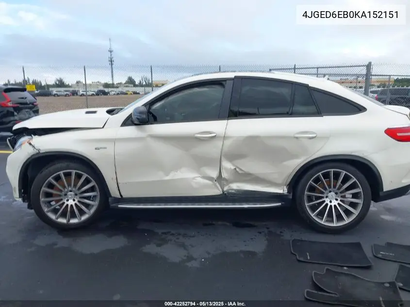 2019 Mercedes-Benz Amg Gle 43 Coupe 4Matic VIN: 4JGED6EB0KA152151 Lot: 42252794