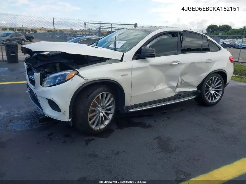 2019 Mercedes-Benz Amg Gle 43 Coupe 4Matic VIN: 4JGED6EB0KA152151 Lot: 42252794