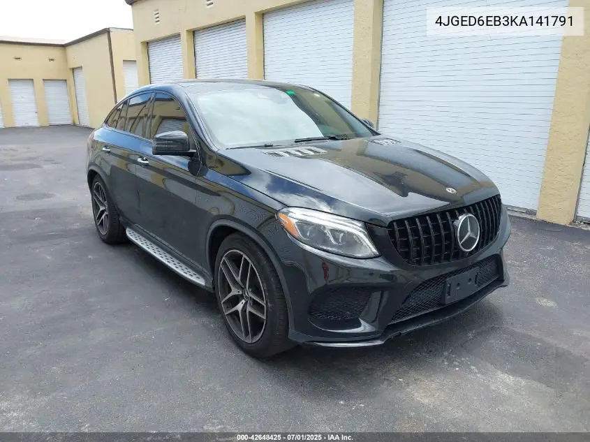 2019 Mercedes-Benz Amg Gle 43 Coupe 4Matic VIN: 4JGED6EB3KA141791 Lot: 42648425