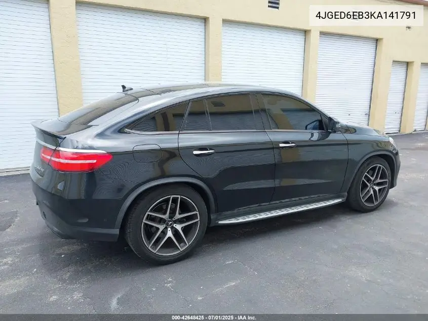 2019 Mercedes-Benz Amg Gle 43 Coupe 4Matic VIN: 4JGED6EB3KA141791 Lot: 42648425