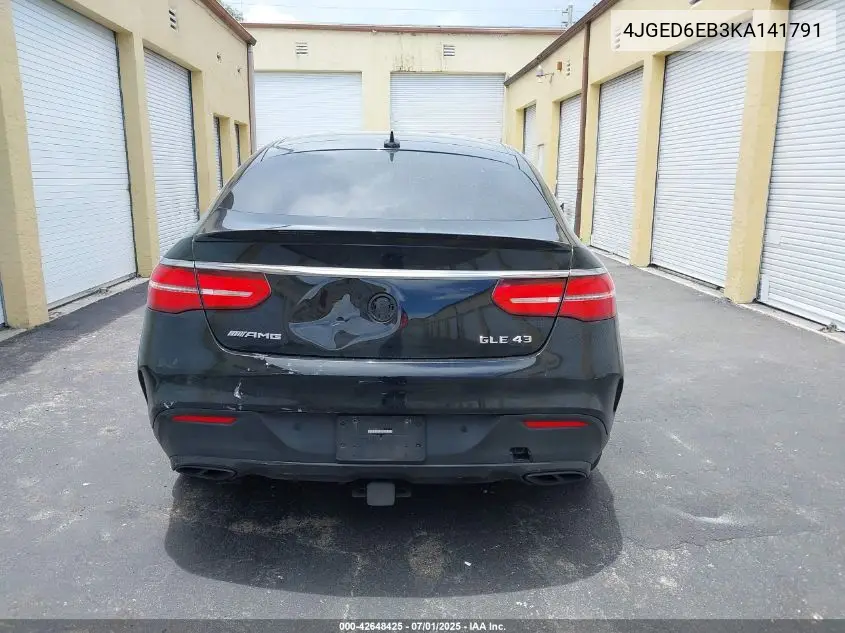 2019 Mercedes-Benz Amg Gle 43 Coupe 4Matic VIN: 4JGED6EB3KA141791 Lot: 42648425