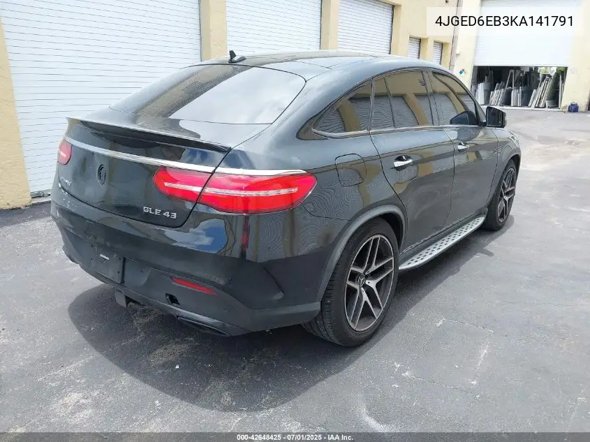 2019 Mercedes-Benz Amg Gle 43 Coupe 4Matic VIN: 4JGED6EB3KA141791 Lot: 42648425