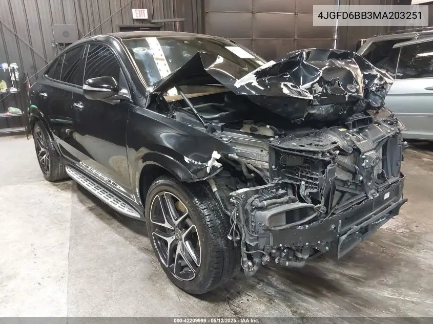 2021 Mercedes-Benz Amg Gle 53 Coupe 4Matic VIN: 4JGFD6BB3MA203251 Lot: 42209999