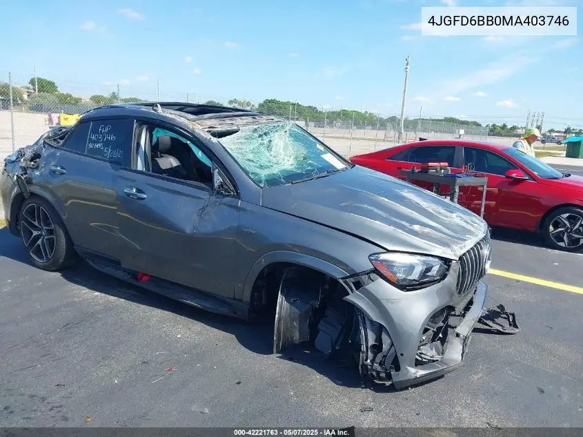 2021 Mercedes-Benz Amg Gle 53 Coupe 4Matic VIN: 4JGFD6BB0MA403746 Lot: 42221763