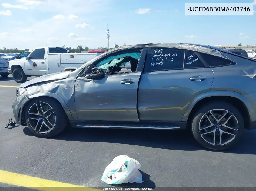 2021 Mercedes-Benz Amg Gle 53 Coupe 4Matic VIN: 4JGFD6BB0MA403746 Lot: 42221763