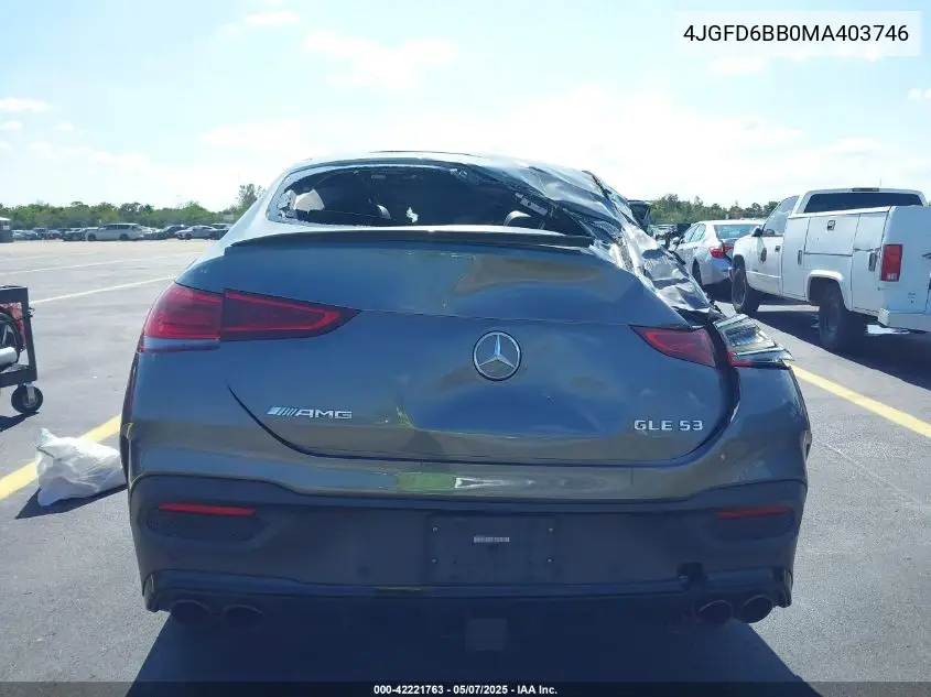 2021 Mercedes-Benz Amg Gle 53 Coupe 4Matic VIN: 4JGFD6BB0MA403746 Lot: 42221763