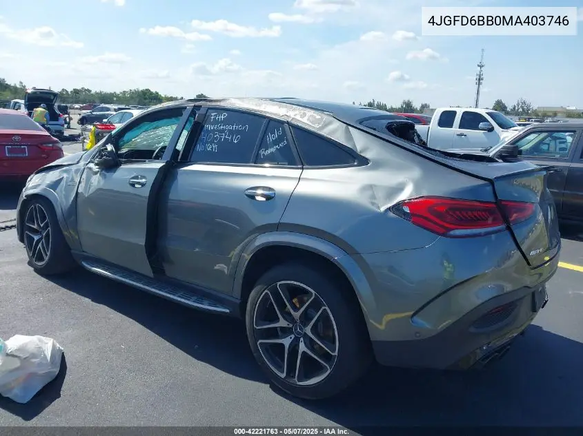2021 Mercedes-Benz Amg Gle 53 Coupe 4Matic VIN: 4JGFD6BB0MA403746 Lot: 42221763