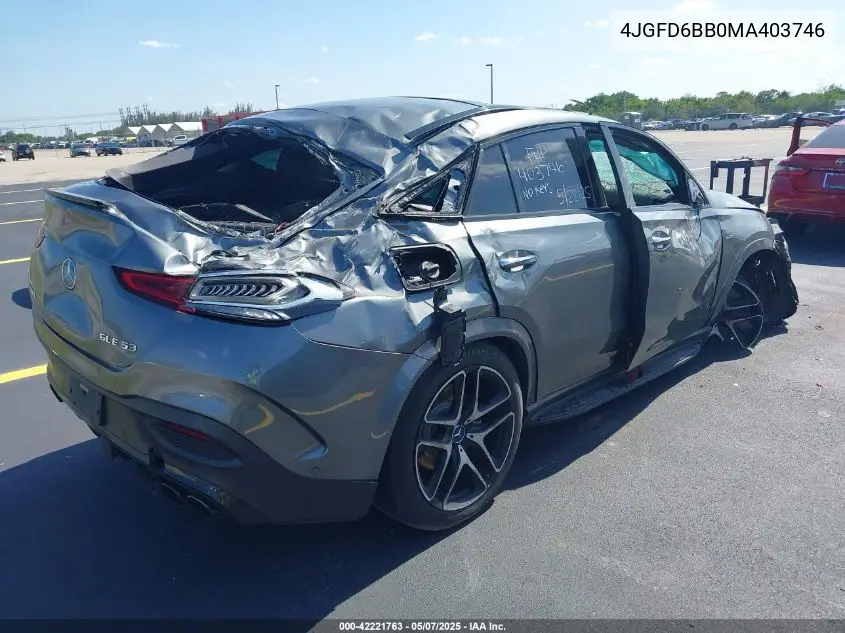 2021 Mercedes-Benz Amg Gle 53 Coupe 4Matic VIN: 4JGFD6BB0MA403746 Lot: 42221763