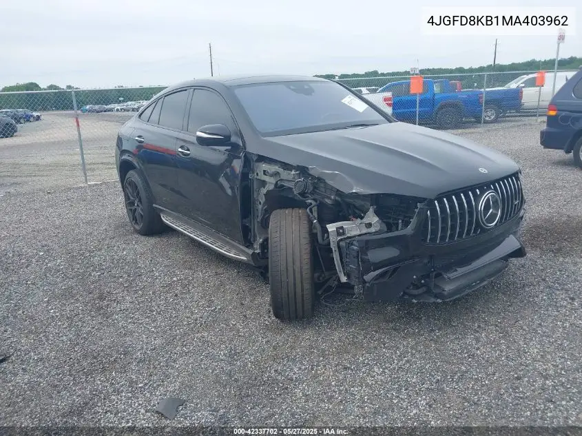 2021 Mercedes-Benz Amg Gle 63 Coupe S 4Matic VIN: 4JGFD8KB1MA403962 Lot: 42337702