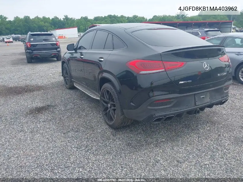 2021 Mercedes-Benz Amg Gle 63 Coupe S 4Matic VIN: 4JGFD8KB1MA403962 Lot: 42337702