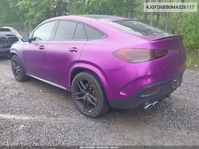 2021 Mercedes-Benz Amg Gle 53 Coupe 4Matic VIN: 4JGFD6BB0MA326117 Lot: 42430693