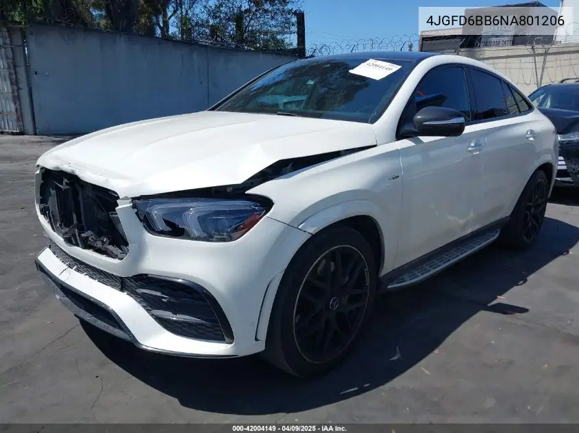 2022 Mercedes-Benz Amg Gle 53 Coupe 4Matic VIN: 4JGFD6BB6NA801206 Lot: 42004149