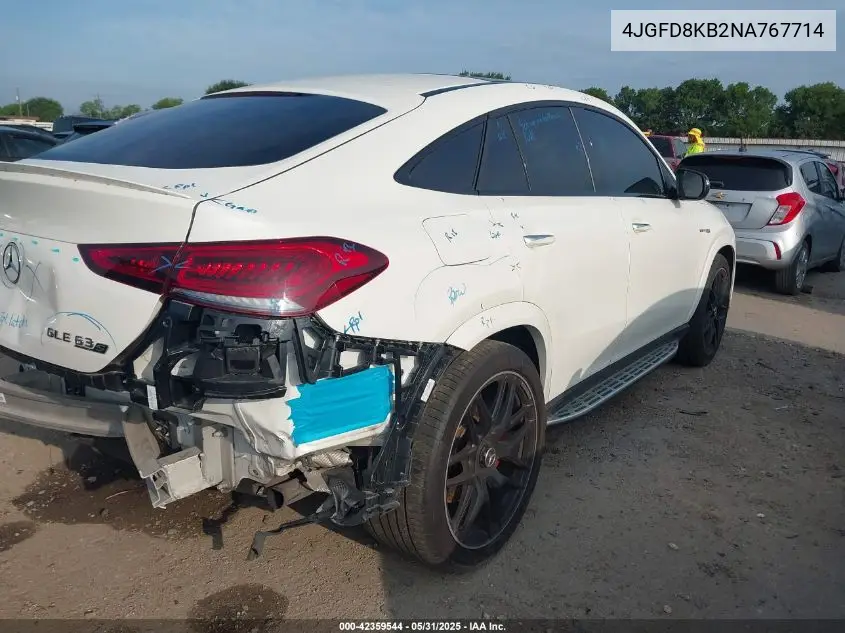 2022 Mercedes-Benz Amg Gle 63 Coupe S 4Matic VIN: 4JGFD8KB2NA767714 Lot: 42359544